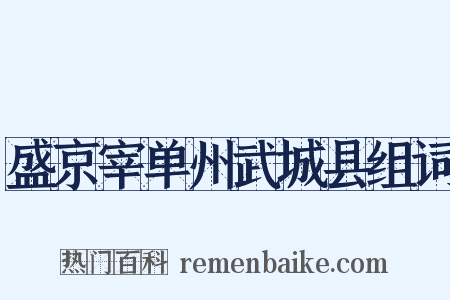 盛京宰单州武城县组词是什么意思的图片